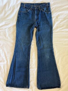 Vintage Levi’s Orange Tab Jeans 1970s 80s SF 207 flare wide leg denim jeans